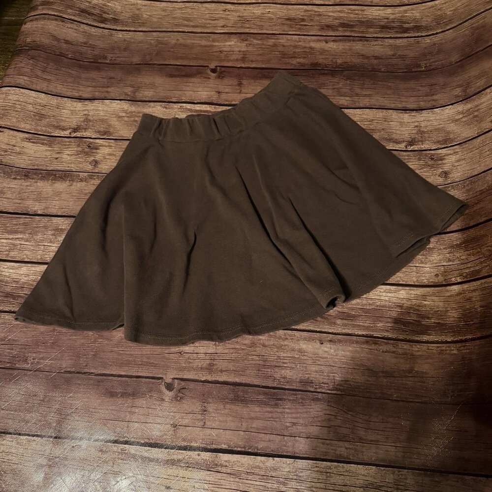 Women's Dani's Choice High Waist A-line Flared Skater Mini Skirt Brown Large